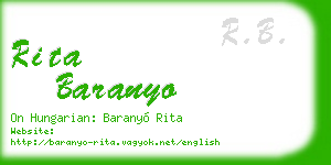 rita baranyo business card