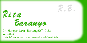 rita baranyo business card